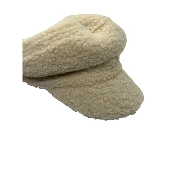 Anthropologie Accessories - by Anthropologie Sherpa Cream Newsboy Cap Boho Retro